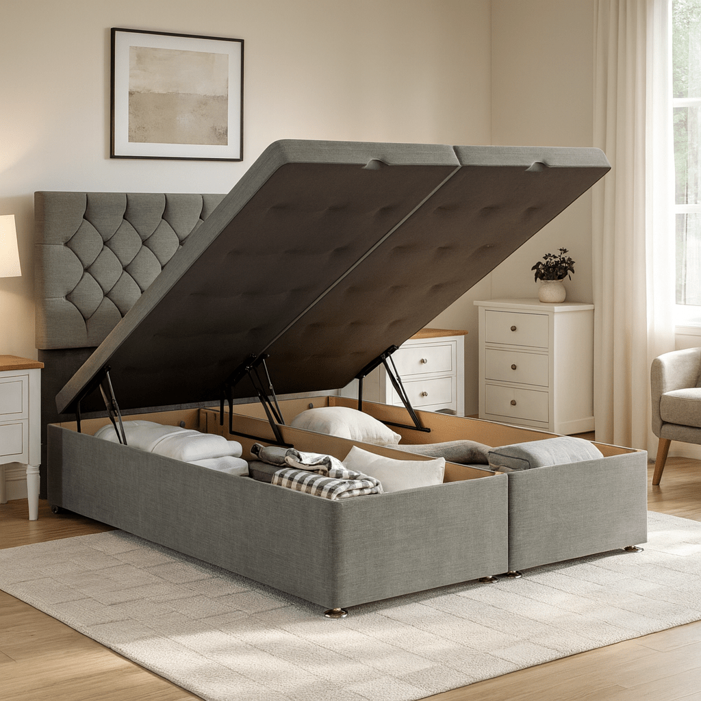Chelsea Divan Ottoman Bed Set with Floor Standing Headboard - Image 2