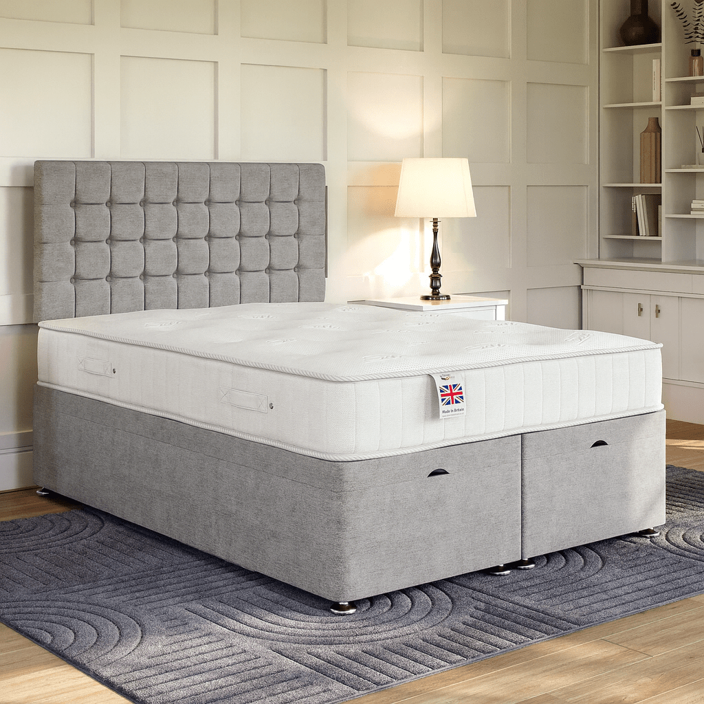 Vegas Divan Ottoman Bed Set with Standard Headboard