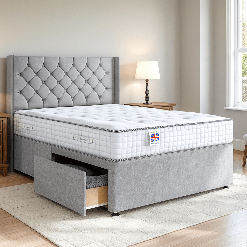 Cheshire Divan Bed Set with Floor Standing Headboard