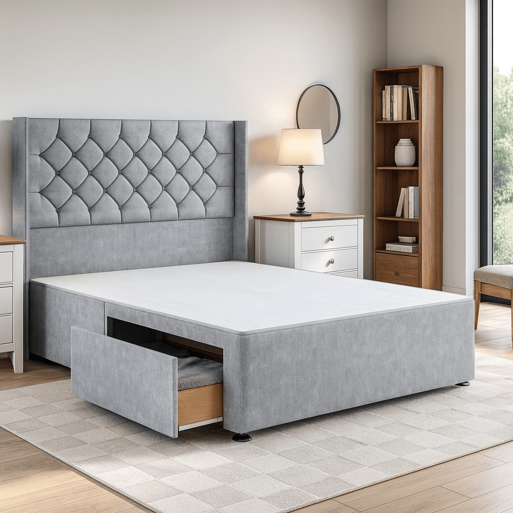 Cheshire Divan Bed Set with Floor Standing Headboard - Image 2