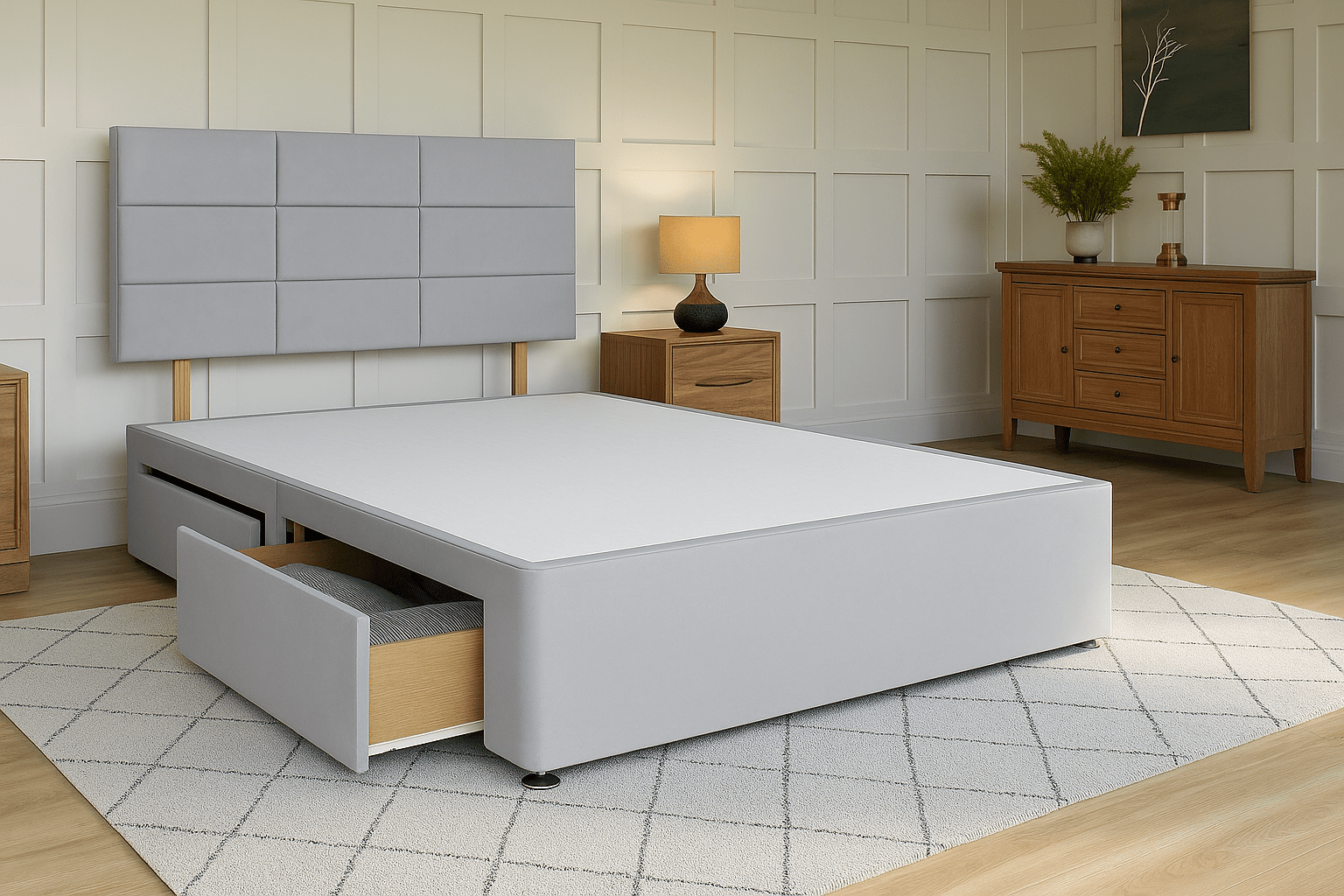 Rome Divan Bed Set with Headboard - Image 2