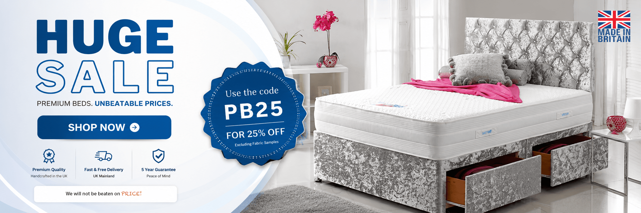 HOME PAGE BENNER - LANDSCAPE - PRISTINE BEDS LTD - DIVAN BEDS SUPPLIERS
